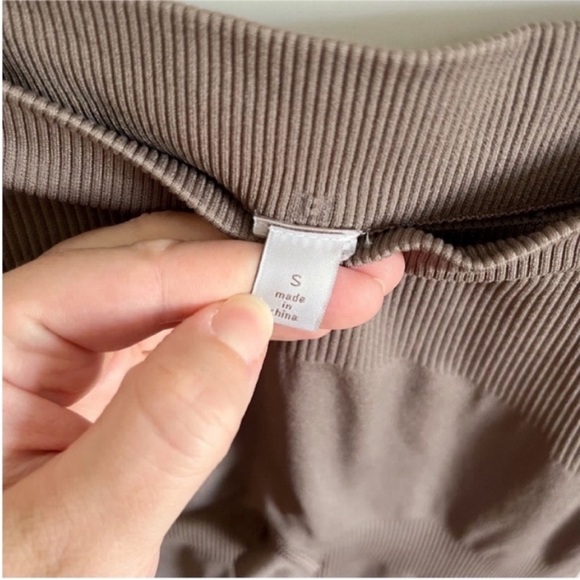 Stella McCartney for Adidas Essential Studio Tights gray ribbed eyelet stretch - Picture 5 of 6